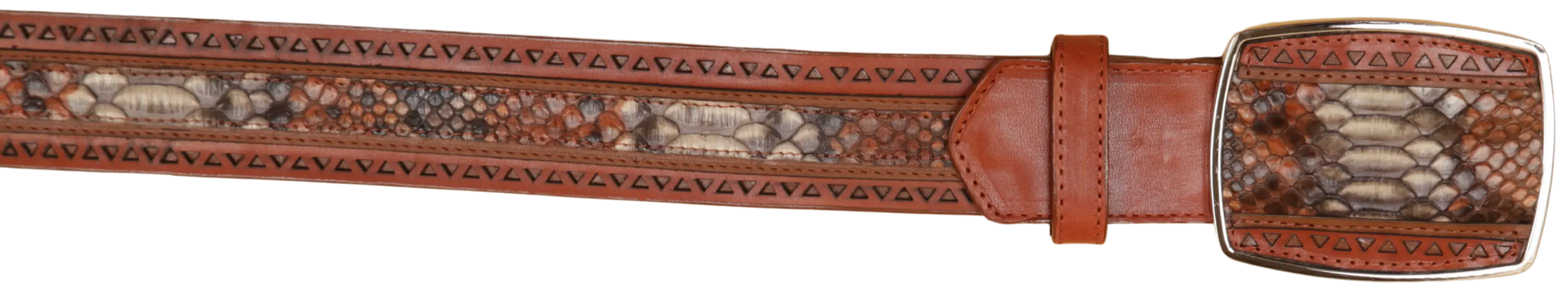 Wild West 2C25U5788 Rustic Cognac Genuine Python Cowboy Belt Suit Essence