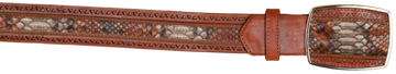 Wild West 2C25U5788 Rustic Cognac Genuine Python Cowboy Belt Suit Essence