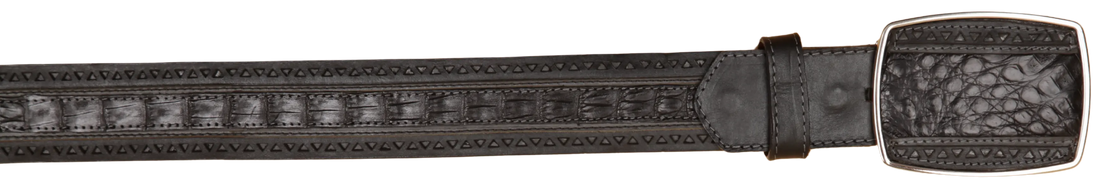Wild West 2C25U8205 Black Genuine Caiman Crocodile Belly Cowboy Belt Suit Essence