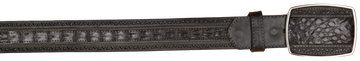 Wild West 2C25U8205 Black Genuine Caiman Crocodile Belly Cowboy Belt Suit Essence
