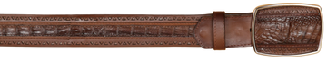 Wild West 2C25U8216 Faded Brown Genuine Caiman Crocodile Belly Cowboy Belt Suit Essence
