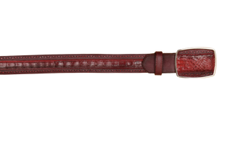 Wild West 2C25U8243 Faded Burgundy Genuine Caiman Crocodile Belly Cowboy Belt Suit Essence