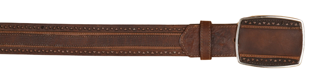 Wild West 2C25U9940 Walnut Genuine Leather Cowboy Belt