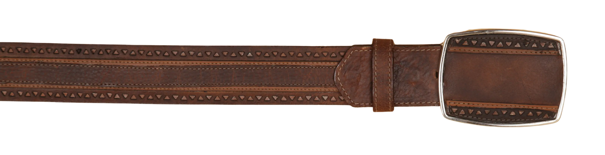 Wild West 2C25U9940 Walnut Genuine Leather Cowboy Belt