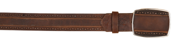 Wild West 2C25U9940 Walnut Genuine Leather Cowboy Belt
