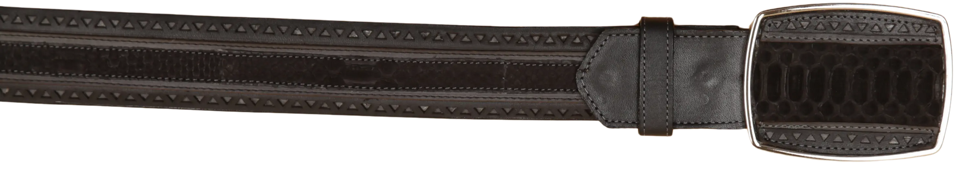Wild West 2C25UN5705 Nubuck Black Genuine Python Cowboy Belt Suit Essence
