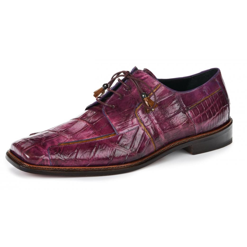 Mauri Prince 3029 Orchid/Mustard Genuine Body Alligator Hand Painted Dress Shoes