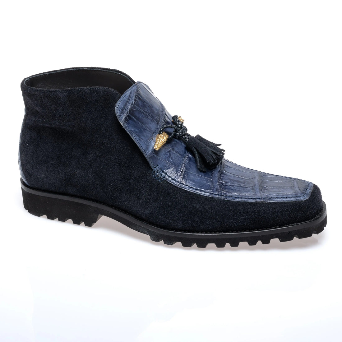 Mauri 3045/4 Hand Painted Wonder Blue Genuine Suede/Alligator Boots