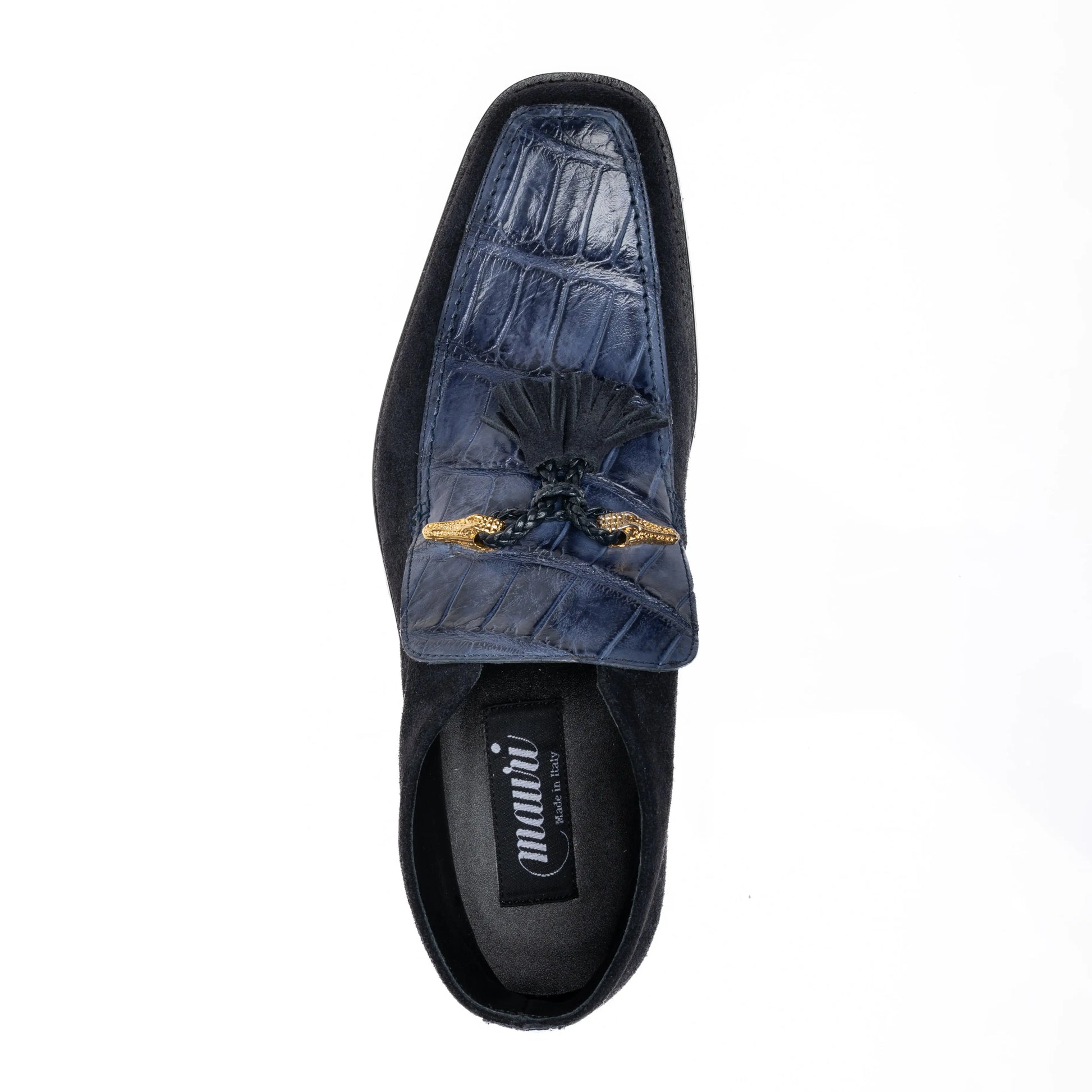 Mauri 3045/4 Hand Painted Wonder Blue Genuine Suede/Alligator Boots