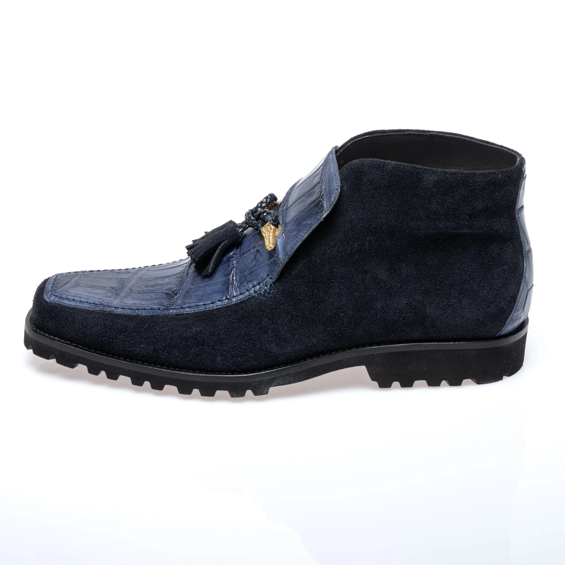 Mauri 3045/4 Hand Painted Wonder Blue Genuine Suede/Alligator Boots