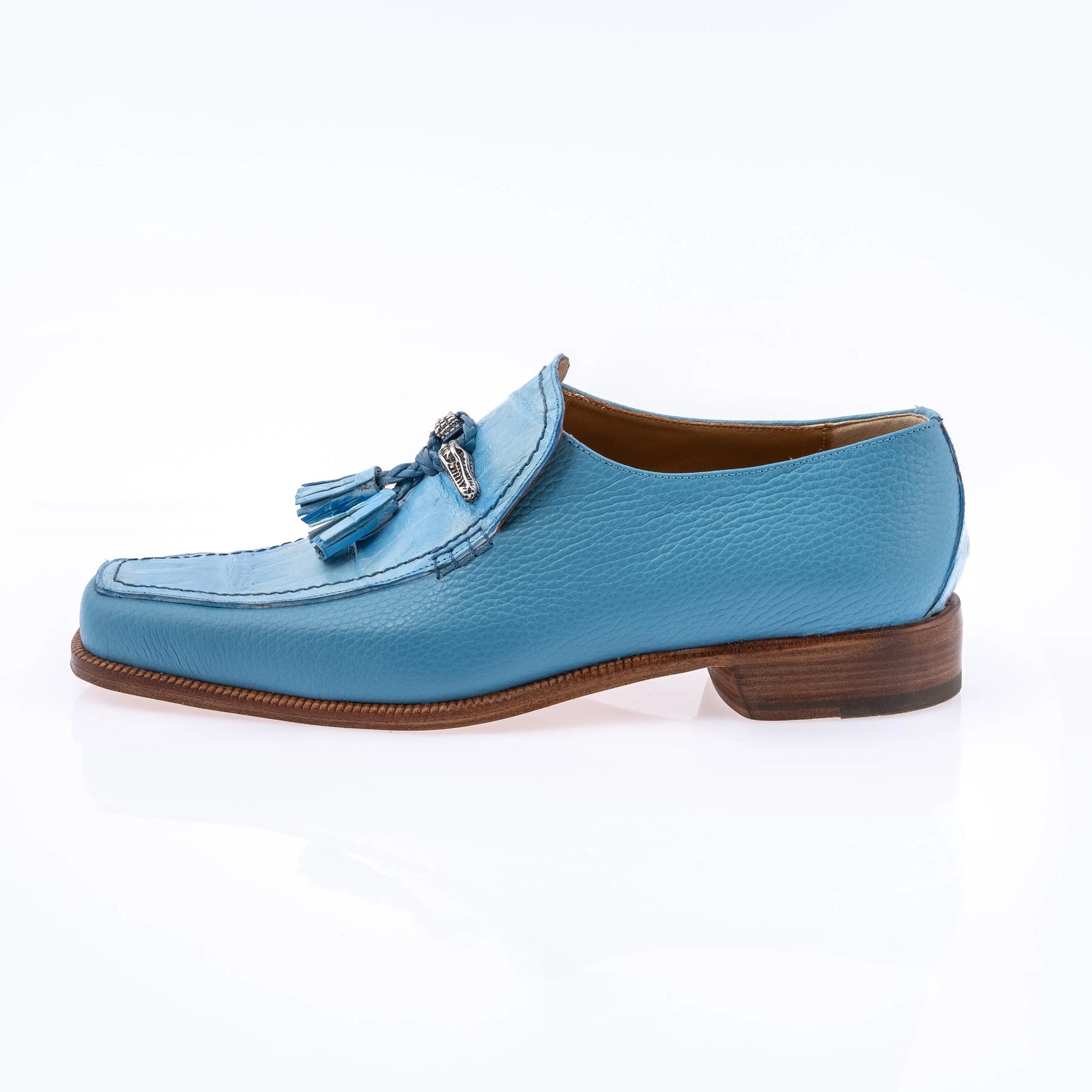 Mauri 3045/6 Light Blue Genuine Time/Baby Crocodile Loafers