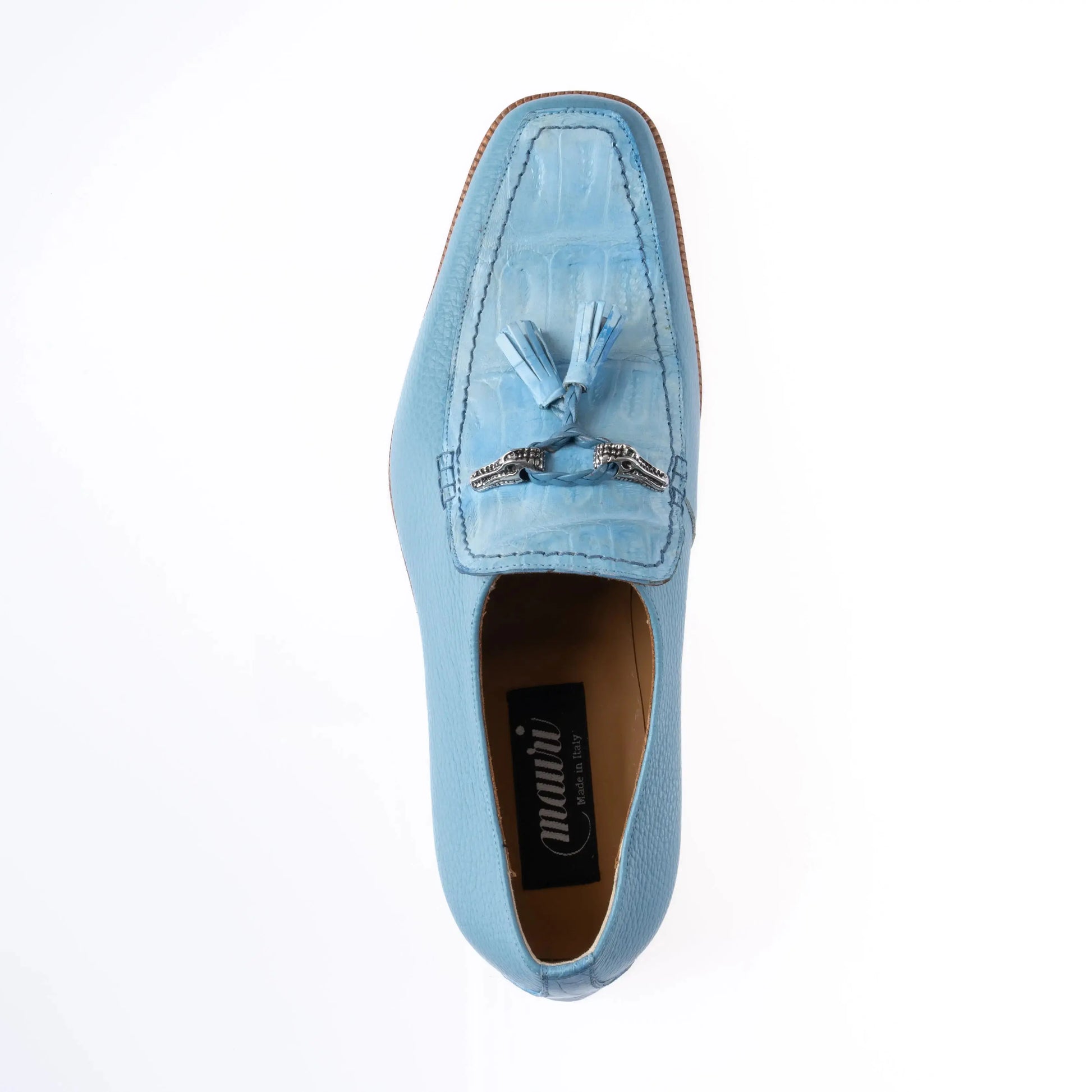 Mauri 3045/6 Light Blue Genuine Time/Baby Crocodile Loafers