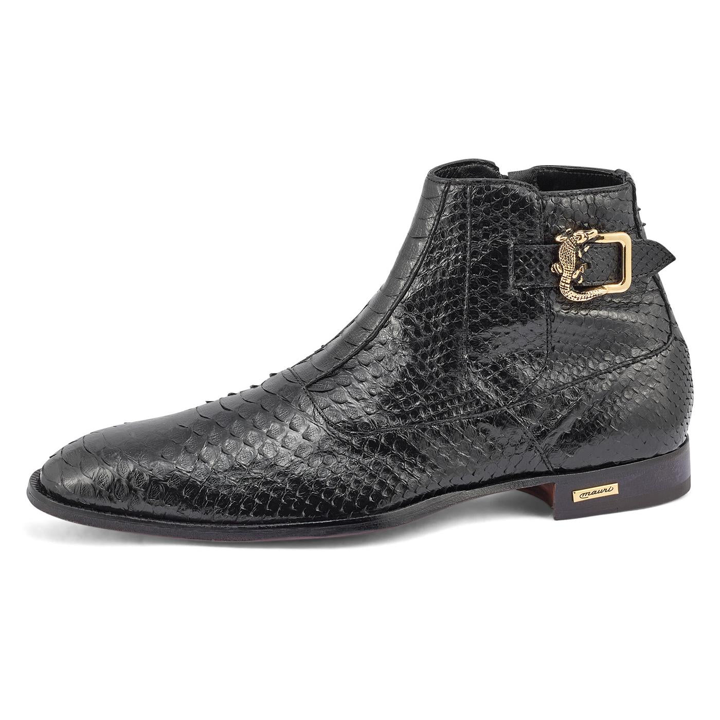 Mauri Pastor Black Genuine Python Boots 