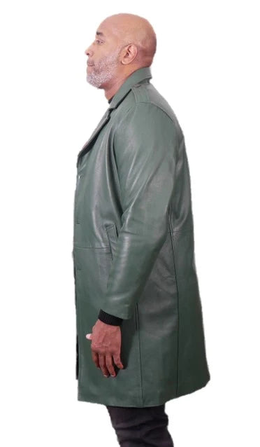 Jakewood 3200 Emerald Green Genuine Leather 7/8 Single Breasted Coat