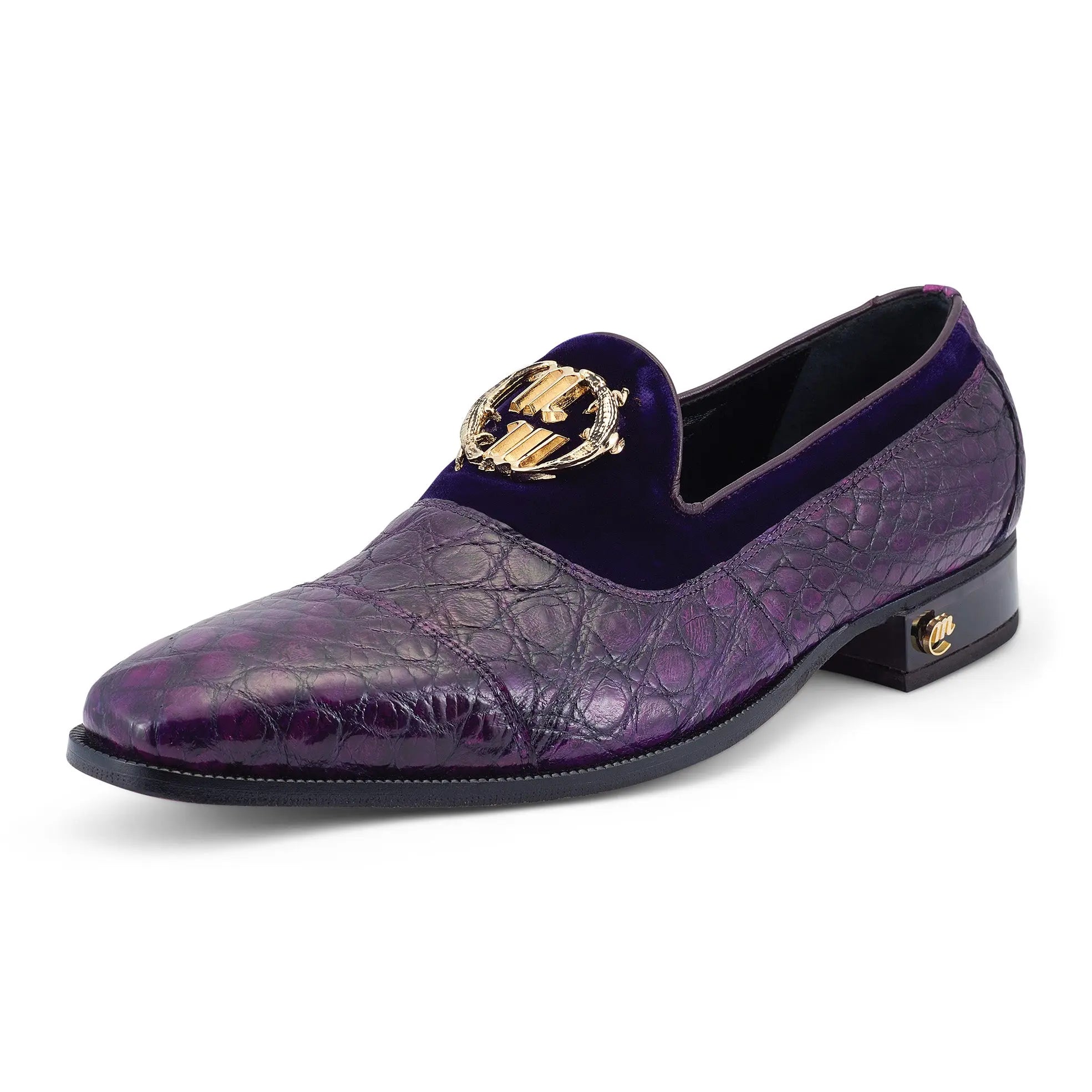 Mauri 3215 Purple Genuine Alligator/Velvet Loafers