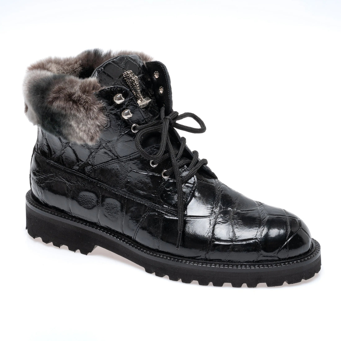 Mauri 3240/4 Black/Grey Genuine Alligator/Rex Rabbit Boots