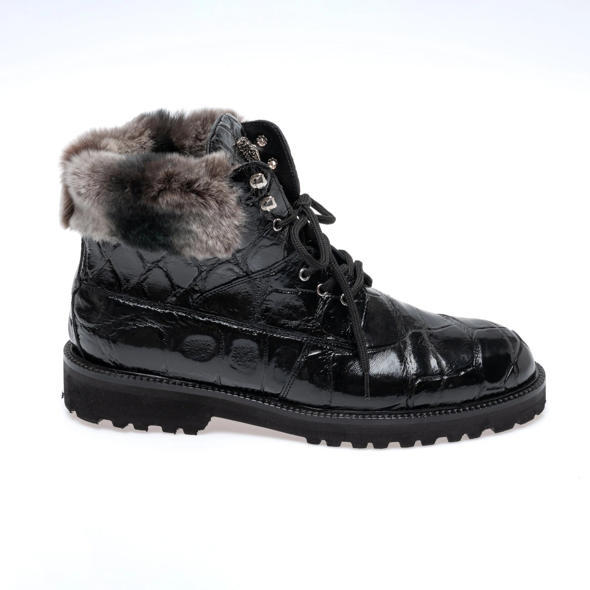 Mauri 3240/4 Black/Grey Genuine Alligator/Rex Rabbit Boots