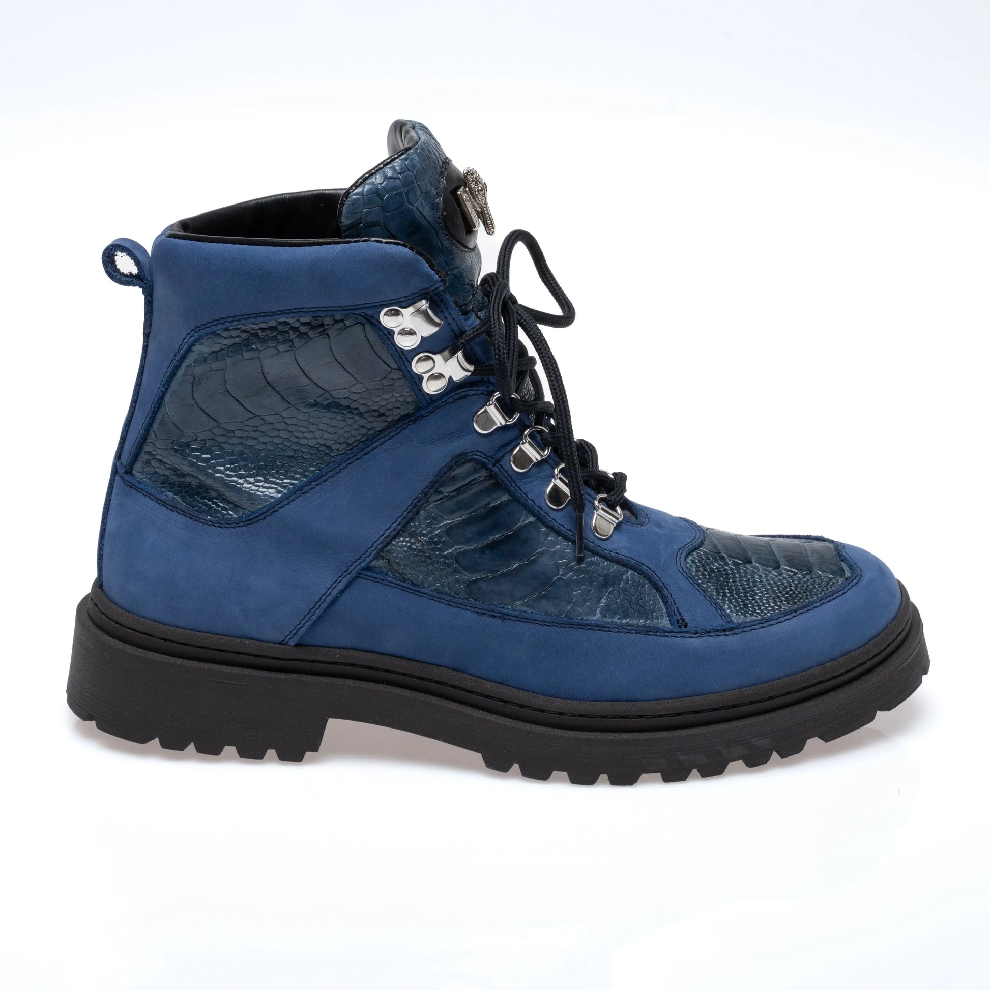 Mauri 3259 Indigo Blue/Caribbean Blue Genuine Nubuck & Ostrich Leg Boots