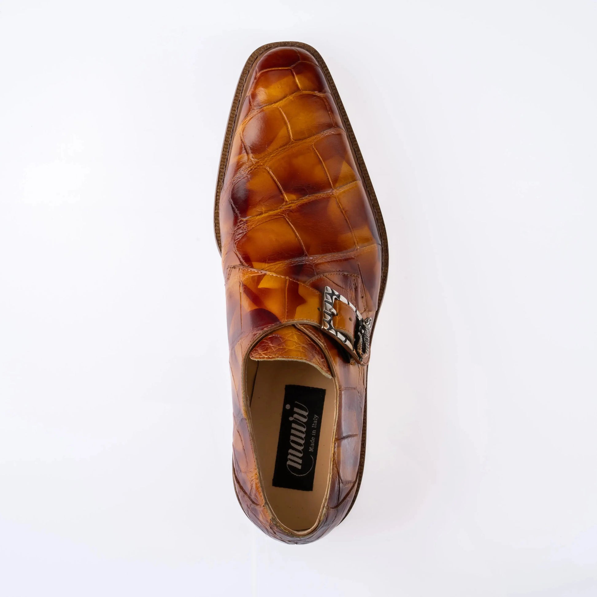 Mauri 3281/2 Toffee/Smoke/Cognac Genuine Alligator Monk strap Shoes