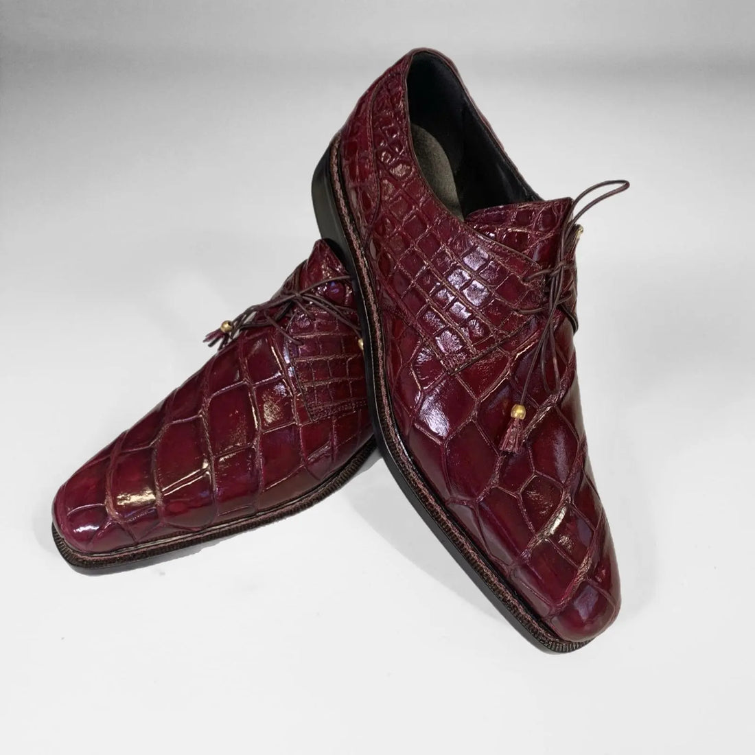 Mauri 3281/4 Ruby Red Genuine Alligator Oxfords