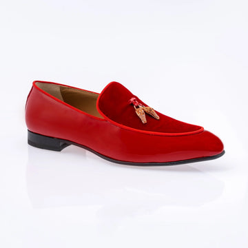 Mauri 3294 Red Genuine Leather Patent/Velvet Loafers