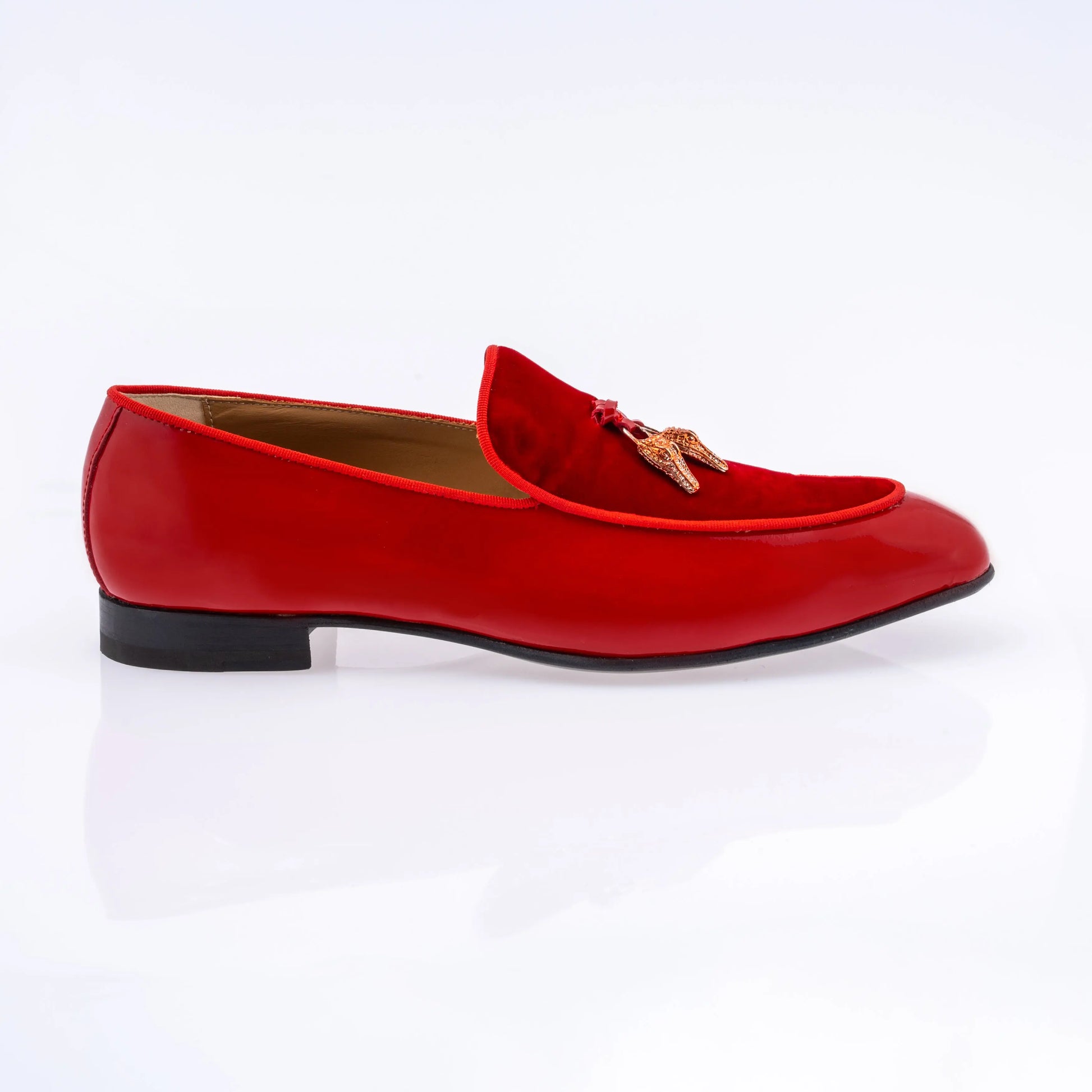 Mauri 3294 Red Genuine Leather Patent/Velvet Loafers