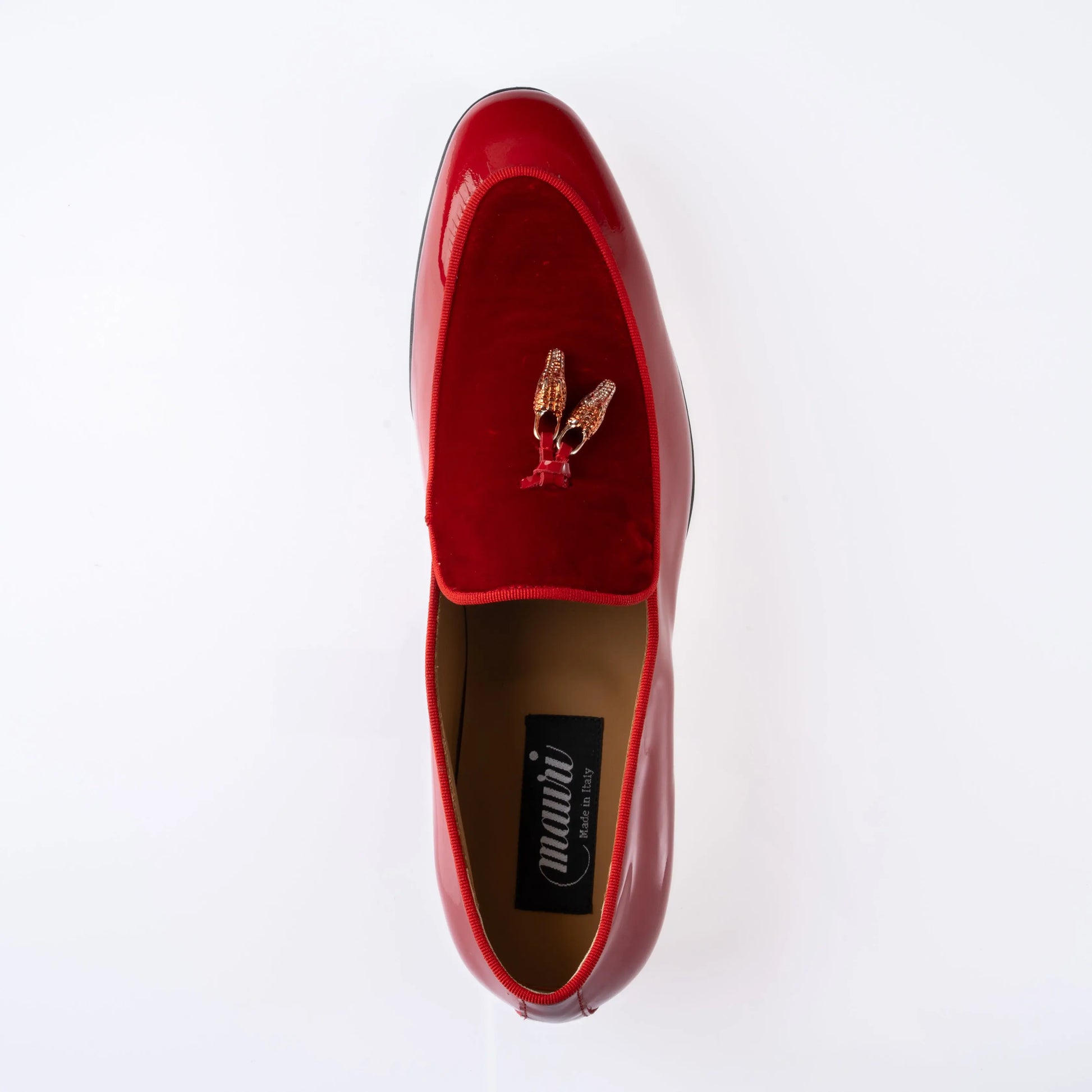 Mauri 3294 Red Genuine Leather Patent/Velvet Loafers