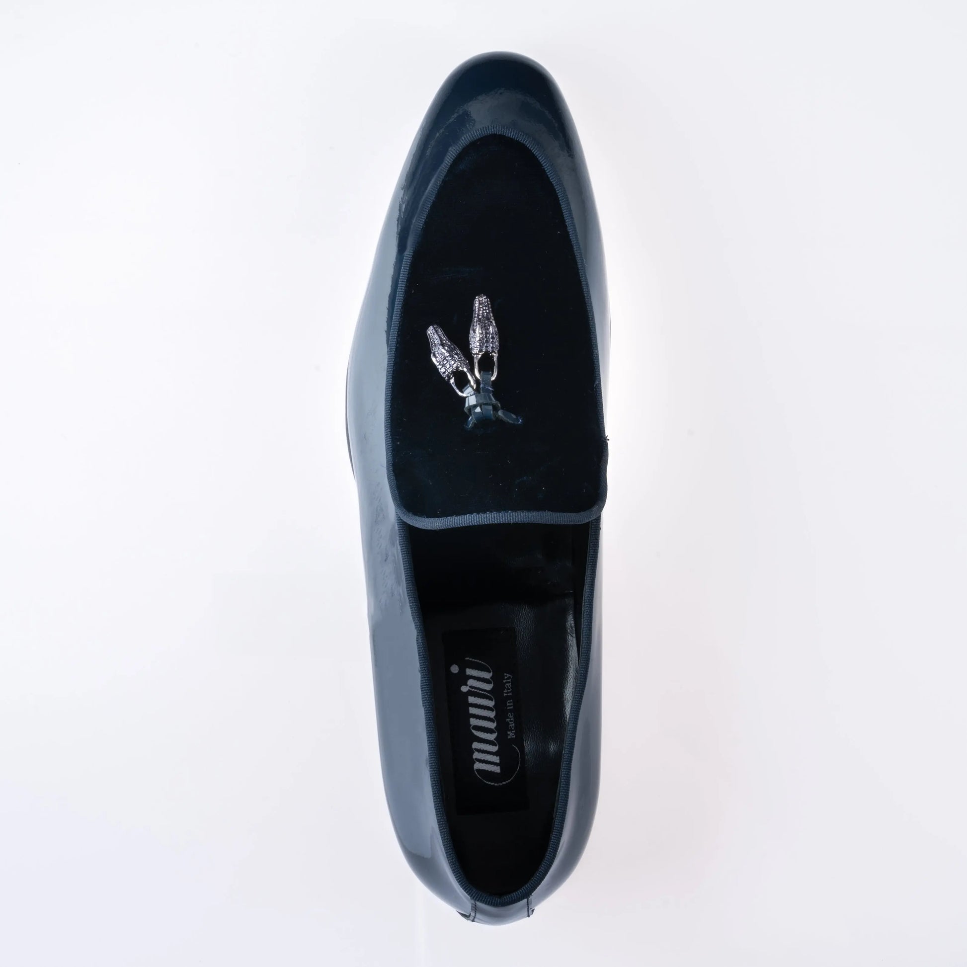 Mauri 3294 Wonder Blue Genuine Leather Patent/Velvet Loafers