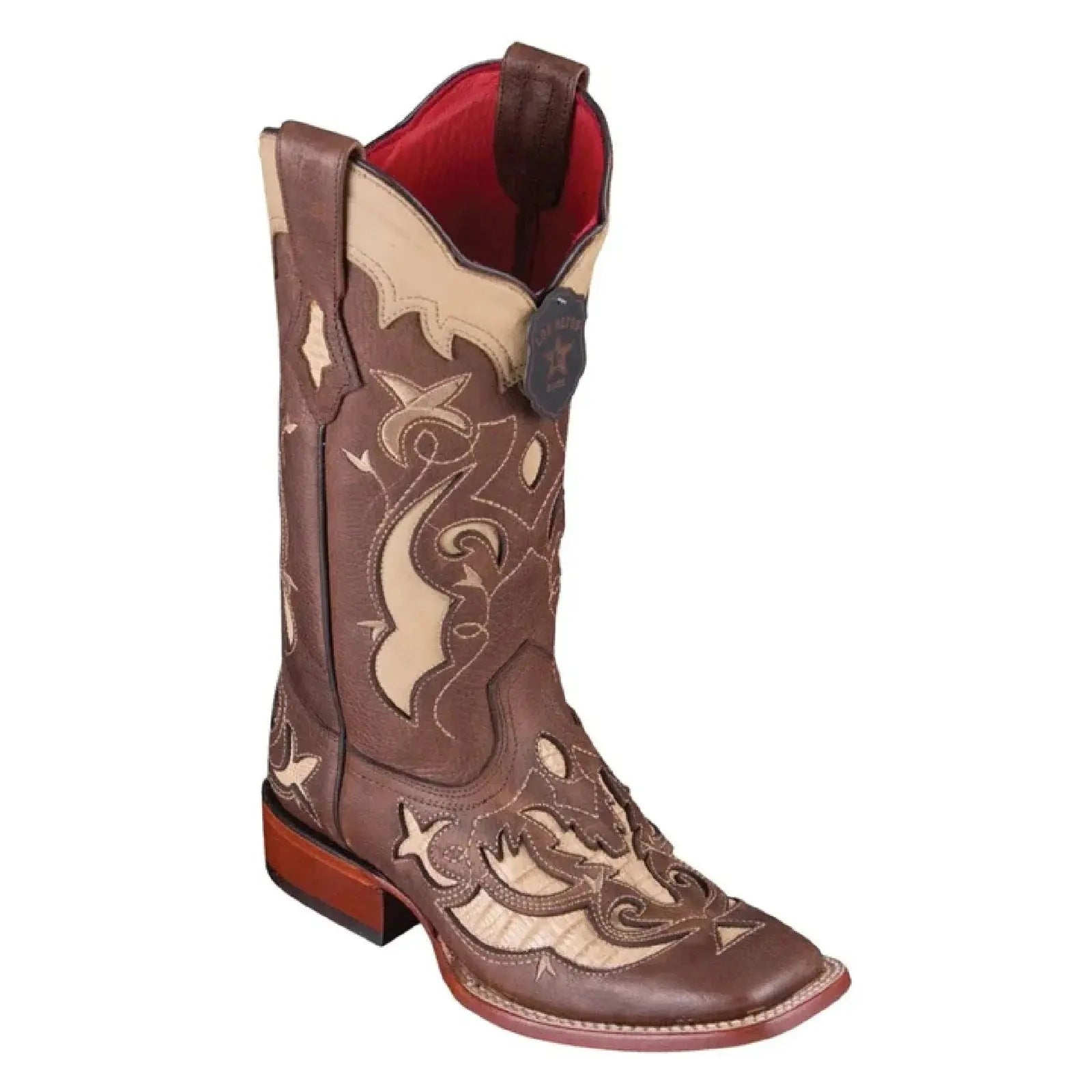 Los Altos 32R0711 Women's Sanded Oryx Genuine Teju Wide Square Toe Cowgirl Boots