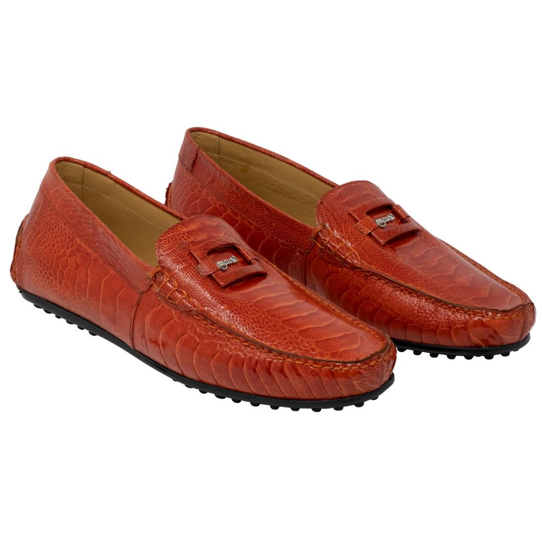 Mauri Scenic 3405 Gerbera Genuine Ostrich Leg Loafer Shoes