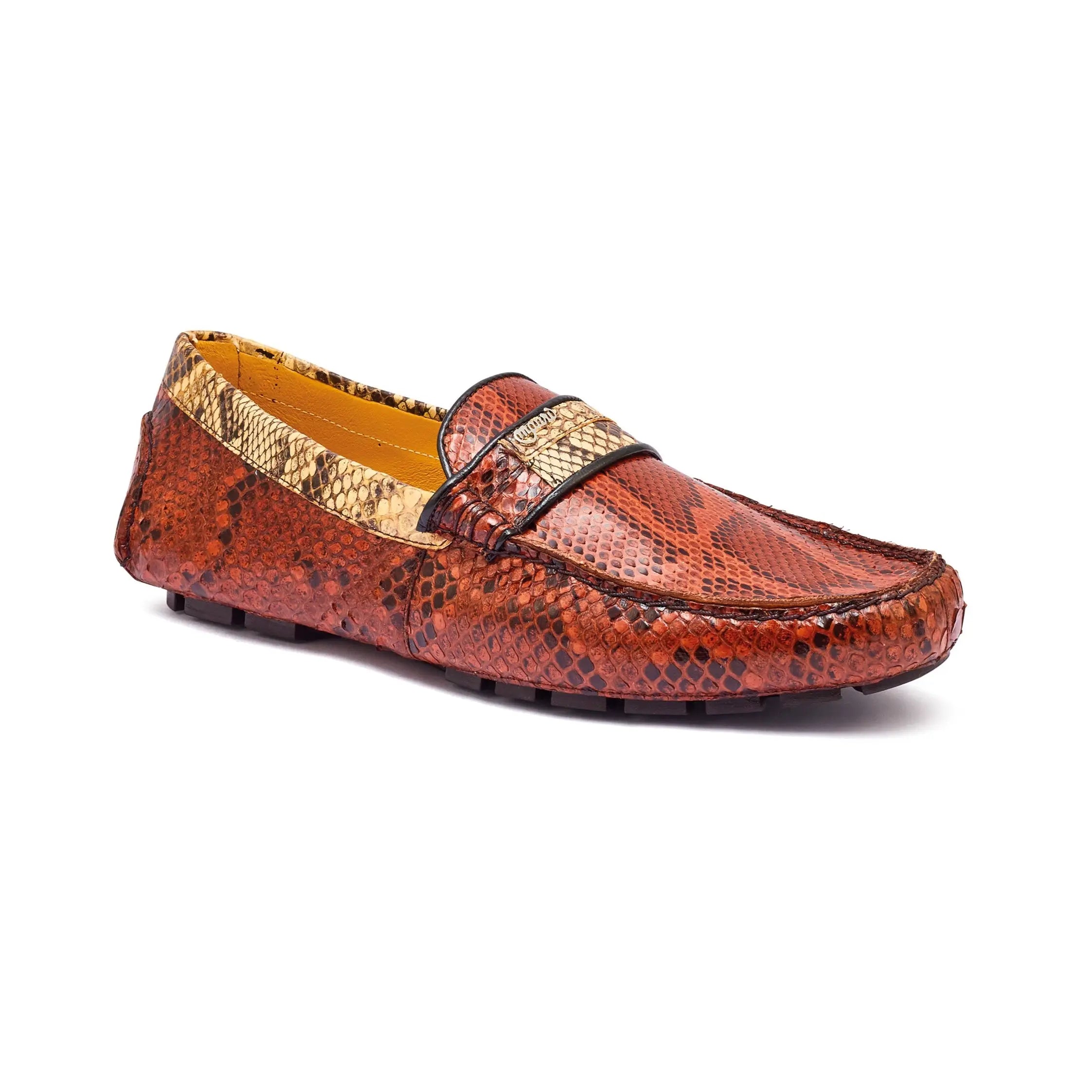 Mauri 3448 Gold/Dune Genuine Python Loafers - Suit Essence