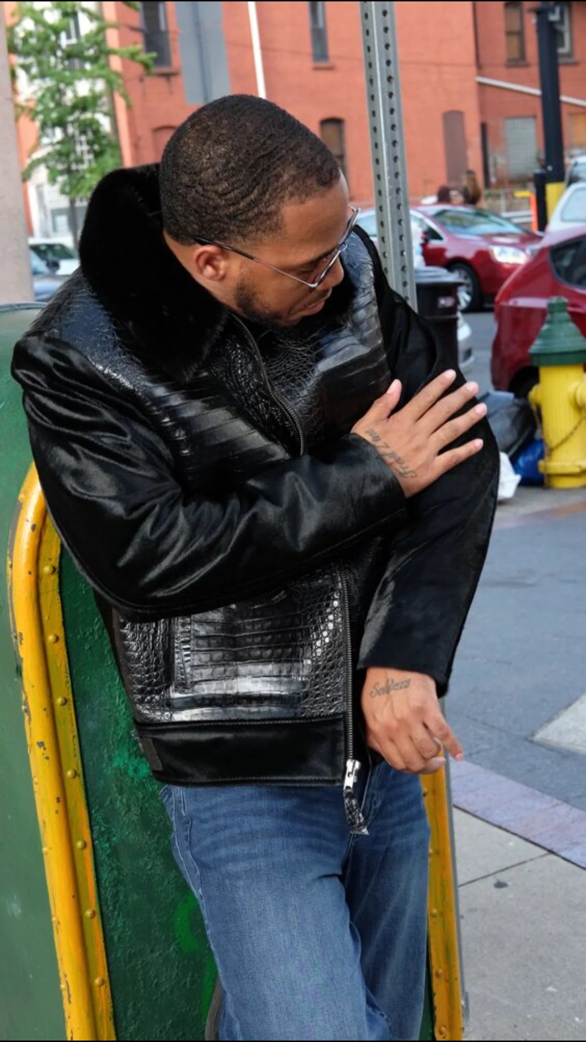 Jakewood 7510 Black Genuine Alligator/Mink/Pony Fur Jacket