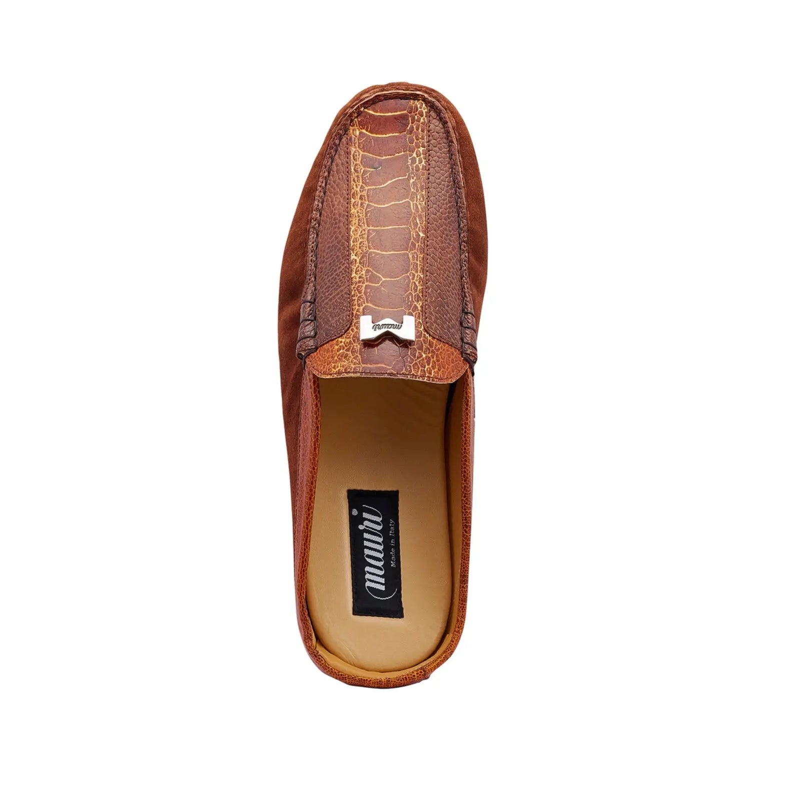 Mauri 3461 Sport Rust/Bicolor Brown Genuine Ostrich Leg/Suede Half Shoes