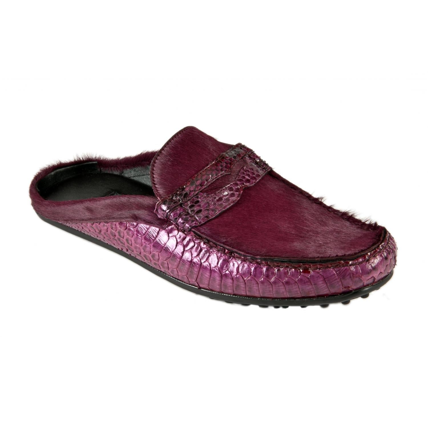 Mauri 3465 Burgundy Genuine Python/Pony Hair Half Shoes