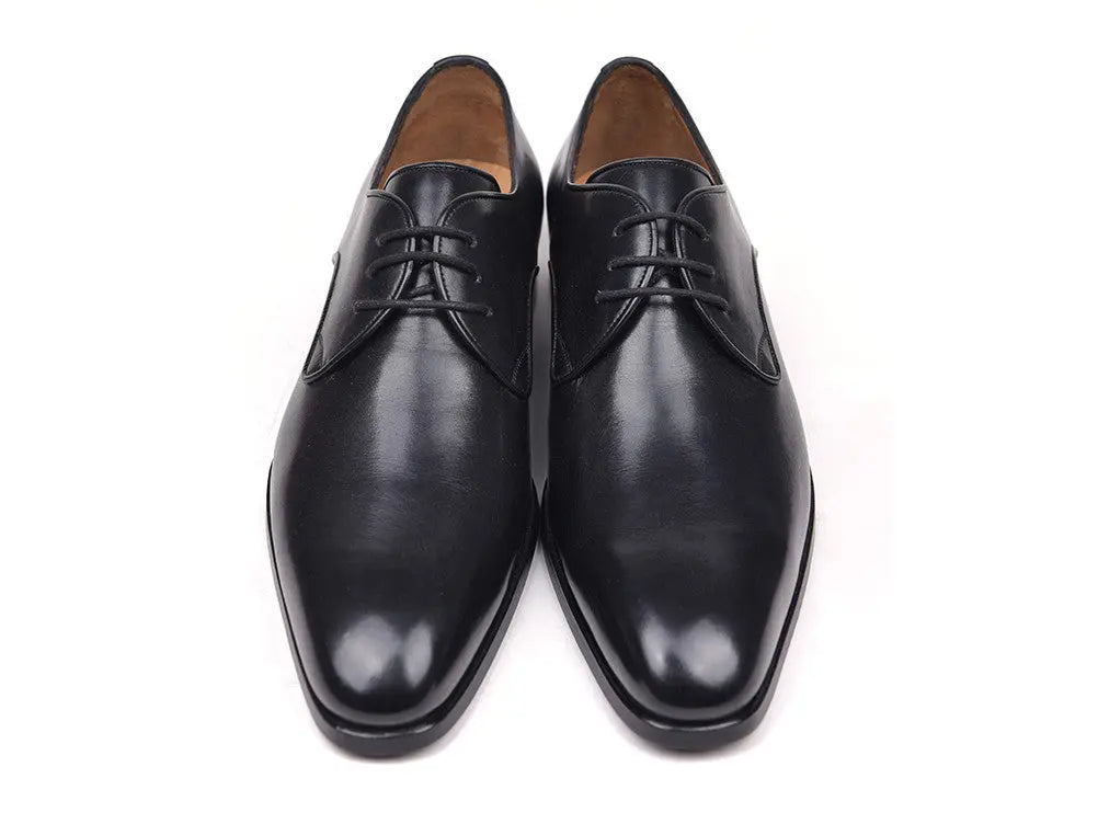 Paul Parkman Men's Black Genuine Leather Derby Shoes (ID#34DR-BLK) PAUL PARKMAN