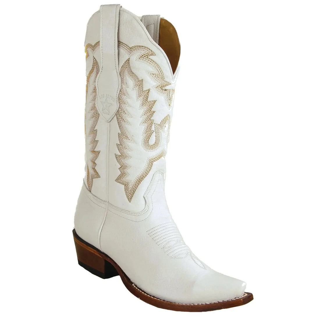 Los Altos 34M8328 Women's White Genuine Deer Snip Toe Cowgirl Boots