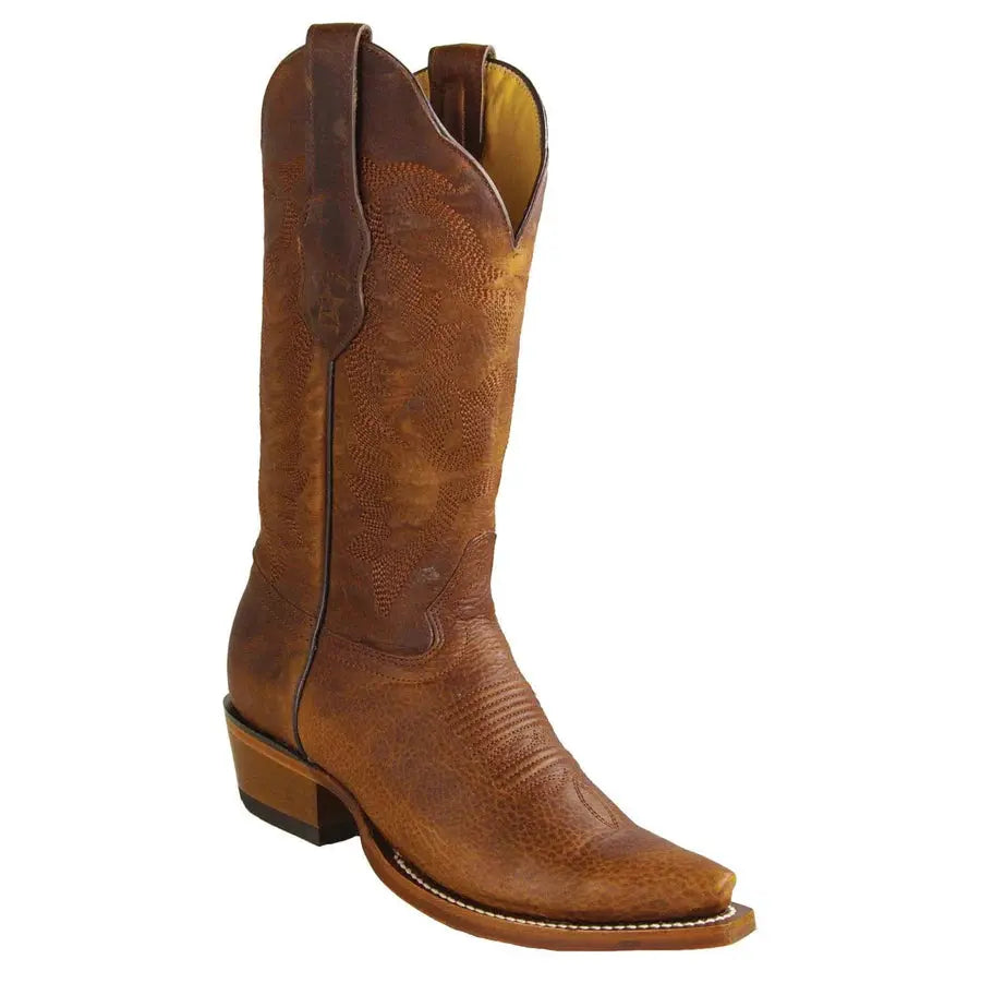 Los Altos 34M9940 Women's Walnut Genuine Leather Snip Toe Cowgirl Boots