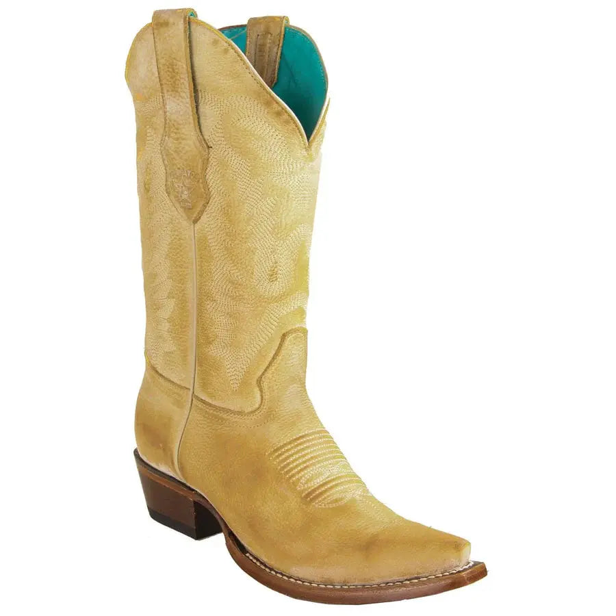 Los Altos 34M3651 Women's Honey Genuine Leather Snip Toe Cowgirl Boots