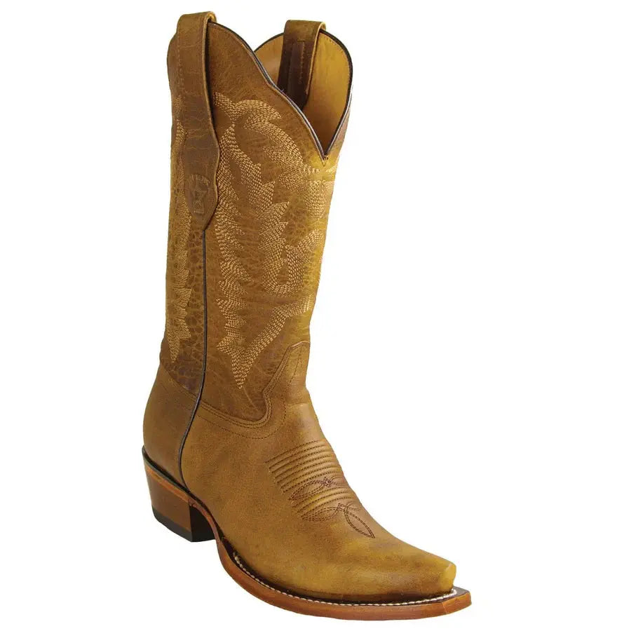 Los Altos 34M9951 Women's Honey Genuine Leather Snip Toe Cowgirl Boots