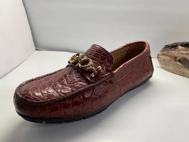 Mauri 3517 Gold Genuine Alligator Loafers