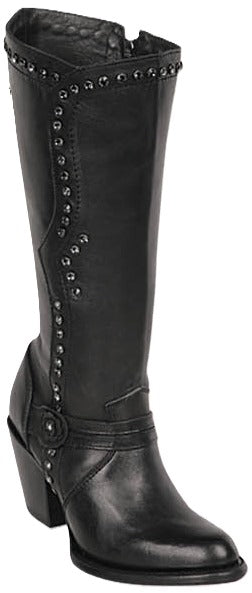 Los Altos 3618305 Women's Black Genuine Leather High Top Boots