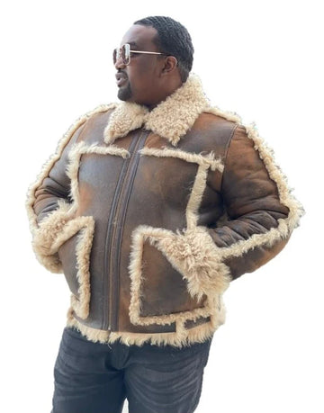 Jakewood 3700 Brown Genuine Mongolian Sheepskin/Fur Jacket