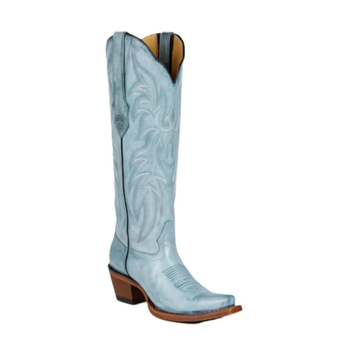 Los Altos 3813614 Women's Blue Jean Genuine Leather Snip Toe Cowgirl Boots