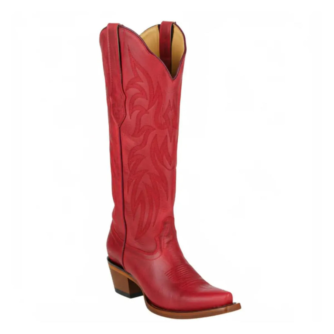 Los Altos 3815012 Women's Red Genuine Leather Snip Toe Cowgirl Boots