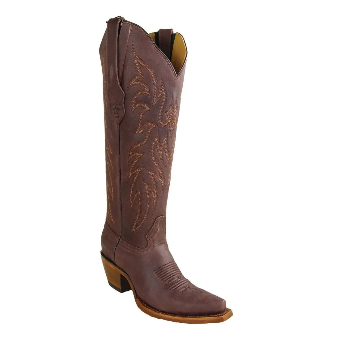 Los Altos 3815094 Women's Chocolate Genuine Leather Snip Toe Cowgirl Boots