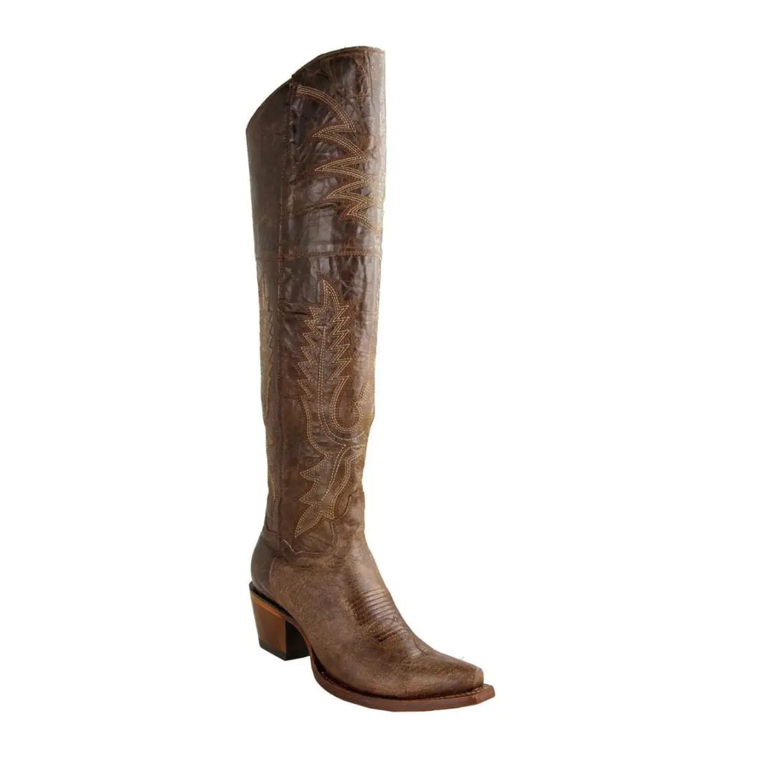 Los Altos 3825235 Women's Light Brown Genuine Leather Snip Toe Cowgirl Boots