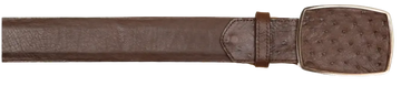 Wild West 2C11A0407 Brown Genuine Smooth Ostrich Cowboy Belt