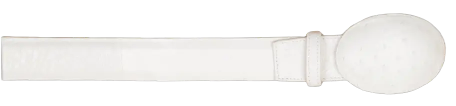 Wild West 2C11A0428 White Genuine Smooth Ostrich Cowboy Belt