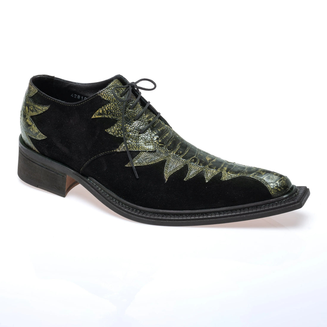 Mauri 42810/1 Black/Nathan Genuine Ostrich Leg/Suede Oxfords