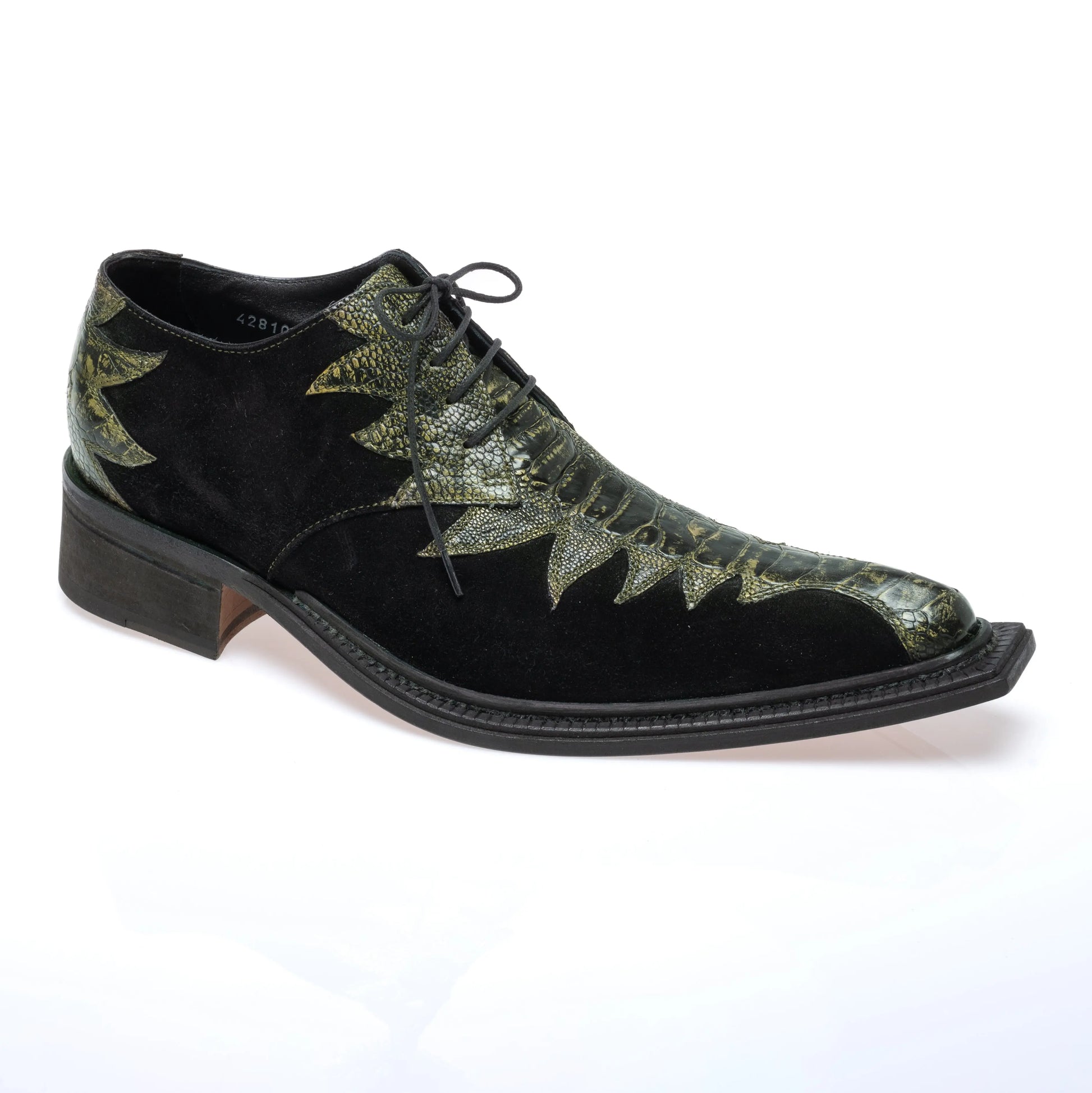 Mauri 42810/1 Black/Nathan Genuine Ostrich Leg/Suede Oxfords